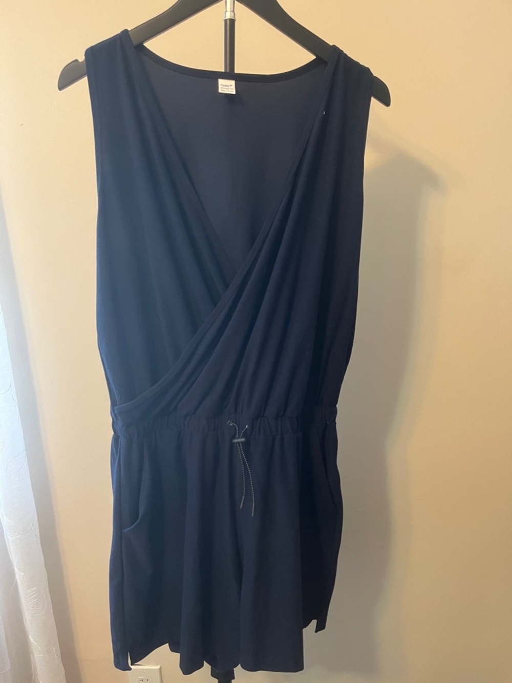 Old Navy Navy Blue Sleeveless Wrap Romper